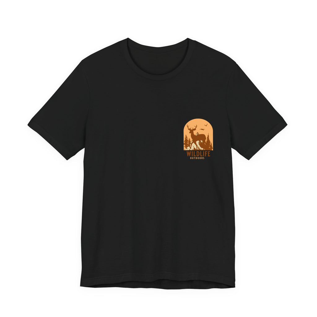Wildlife Sunset Pocket Tee — Graphic Animal Nature T-Shirt