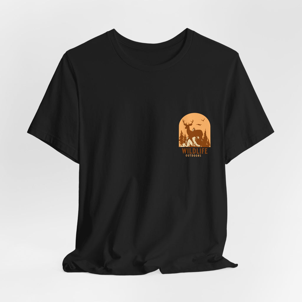 Wildlife Sunset Pocket Tee — Graphic Animal Nature T-Shirt
