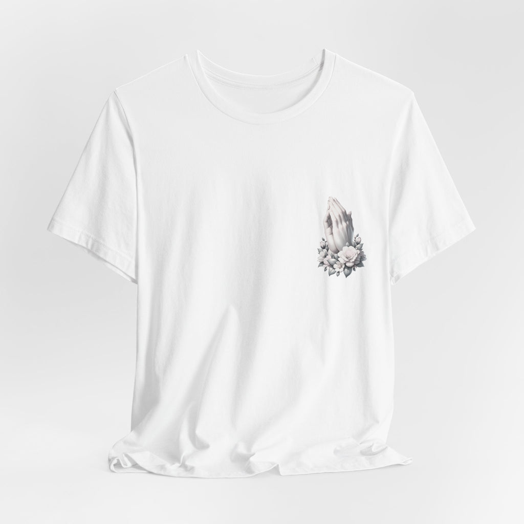 Prayer Hands Floral Pocket T-Shirt — Religious Faith Tee