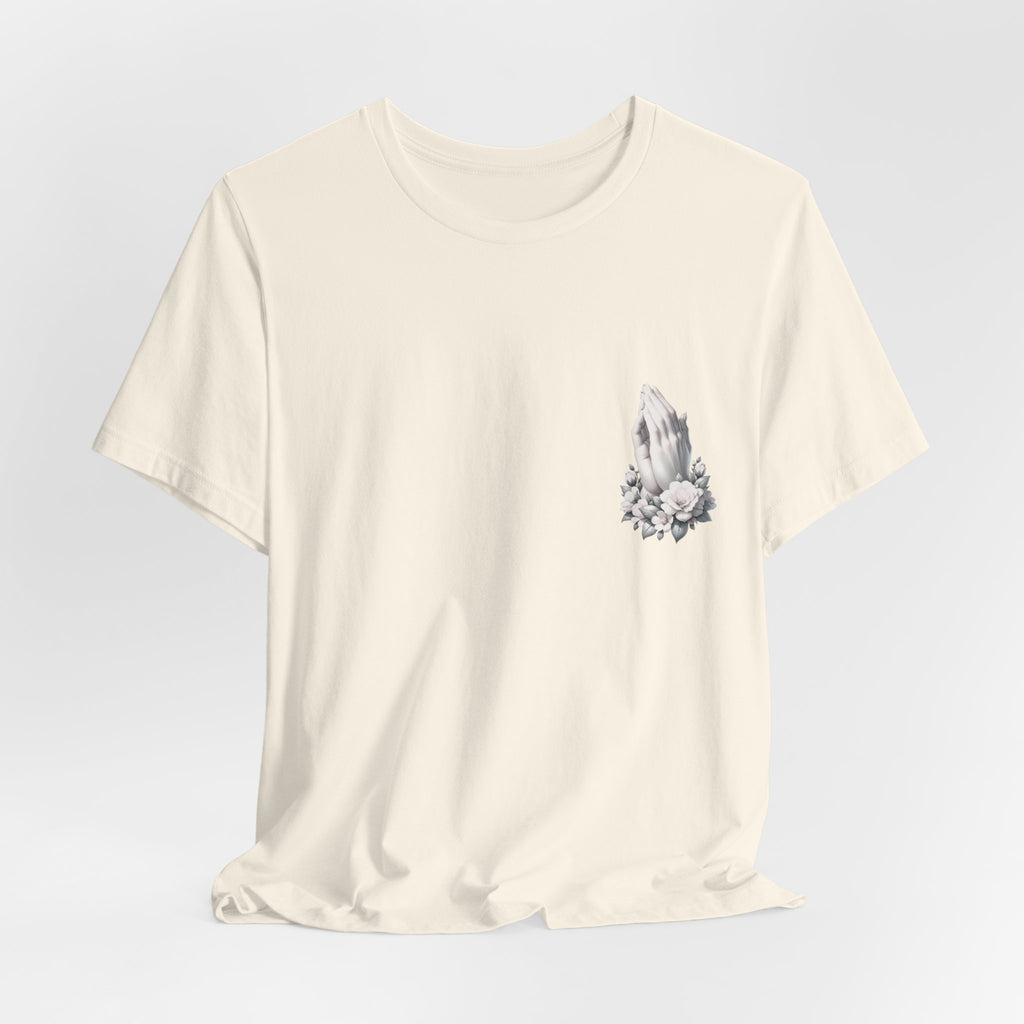 Prayer Hands Floral Pocket T-Shirt — Religious Faith Tee