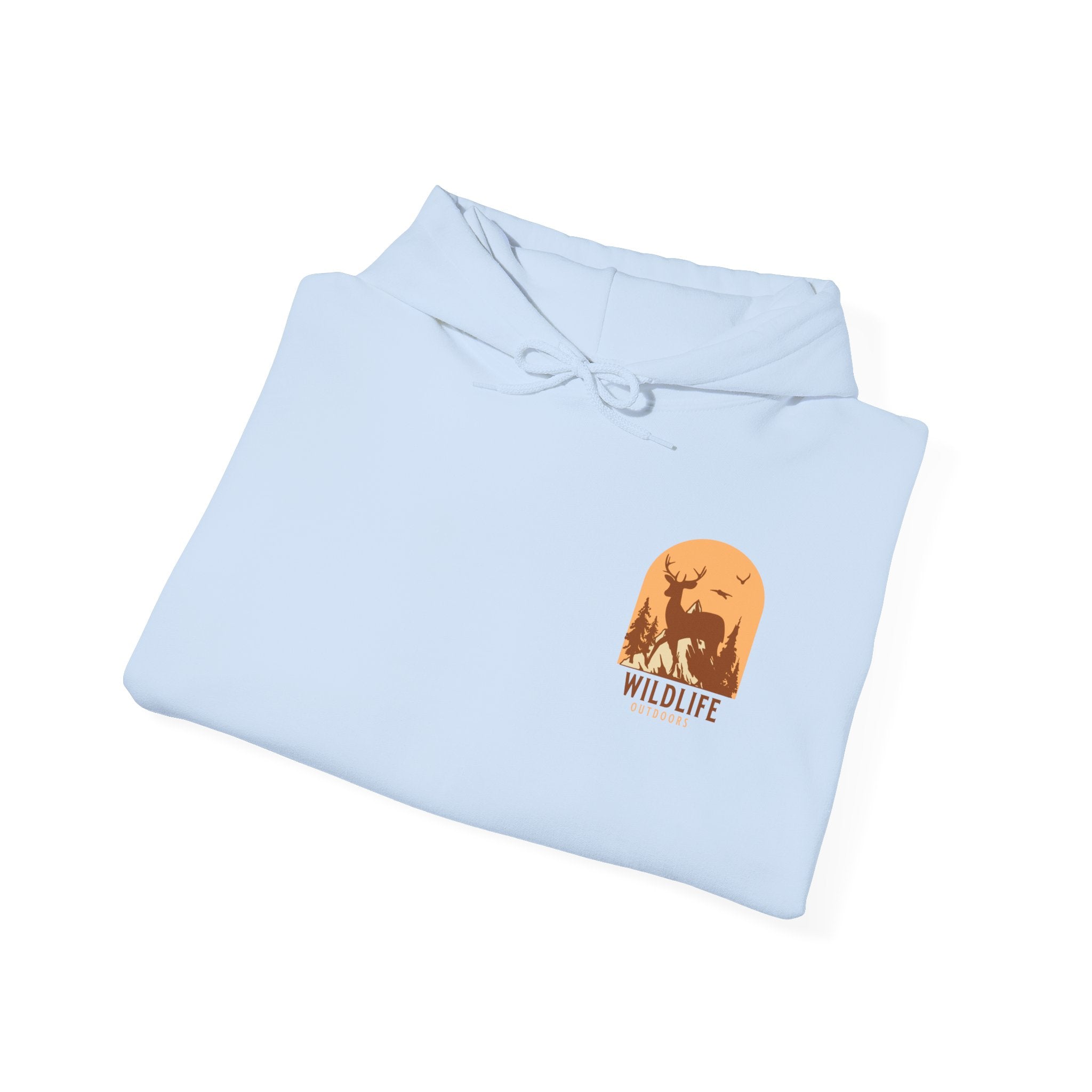 Adventure Hoodie – Echo Creek Wildlife & Mountain Sunset Graphic