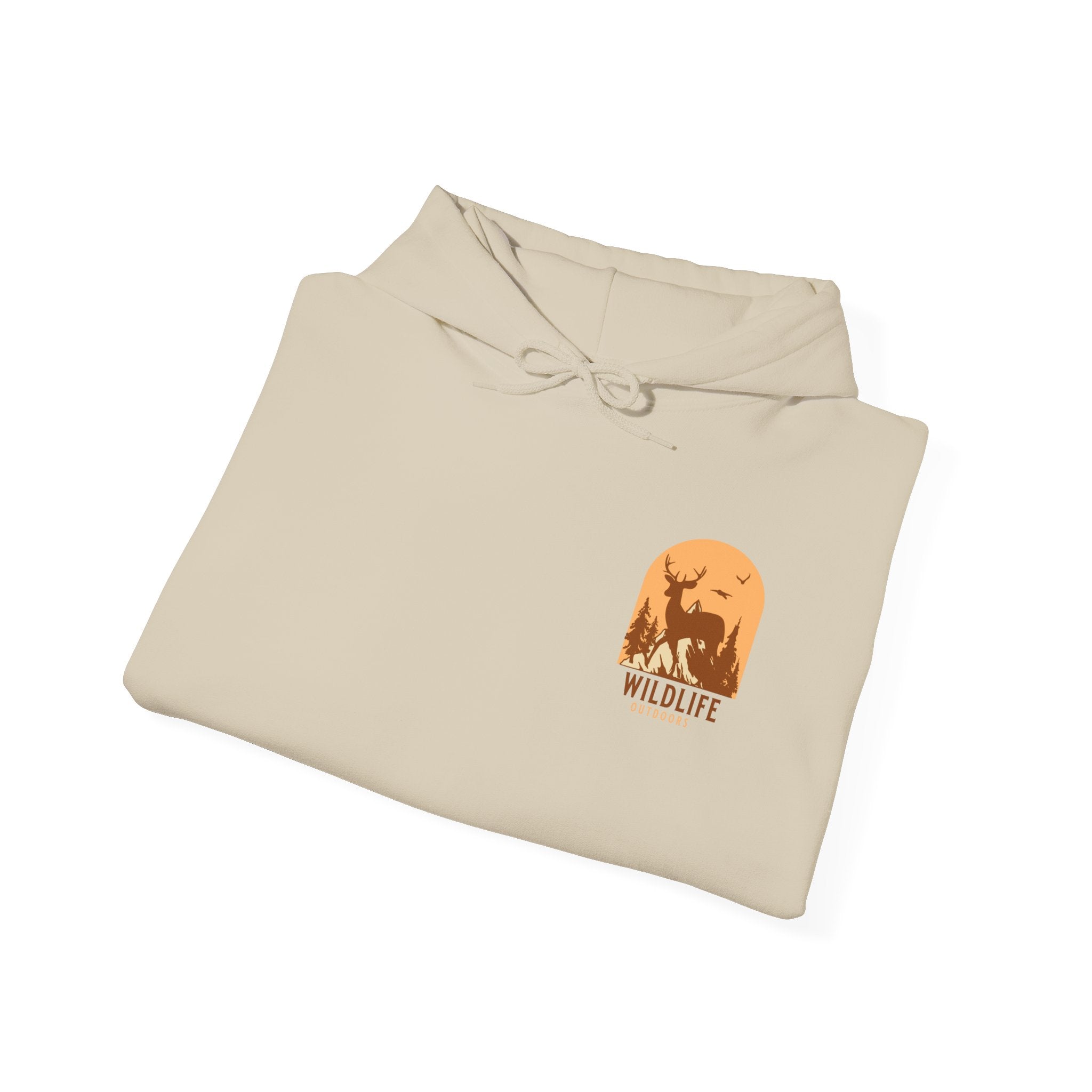 Wildlife Sunset Hoodie - Minimal Animal Silhouette Chest Graphic