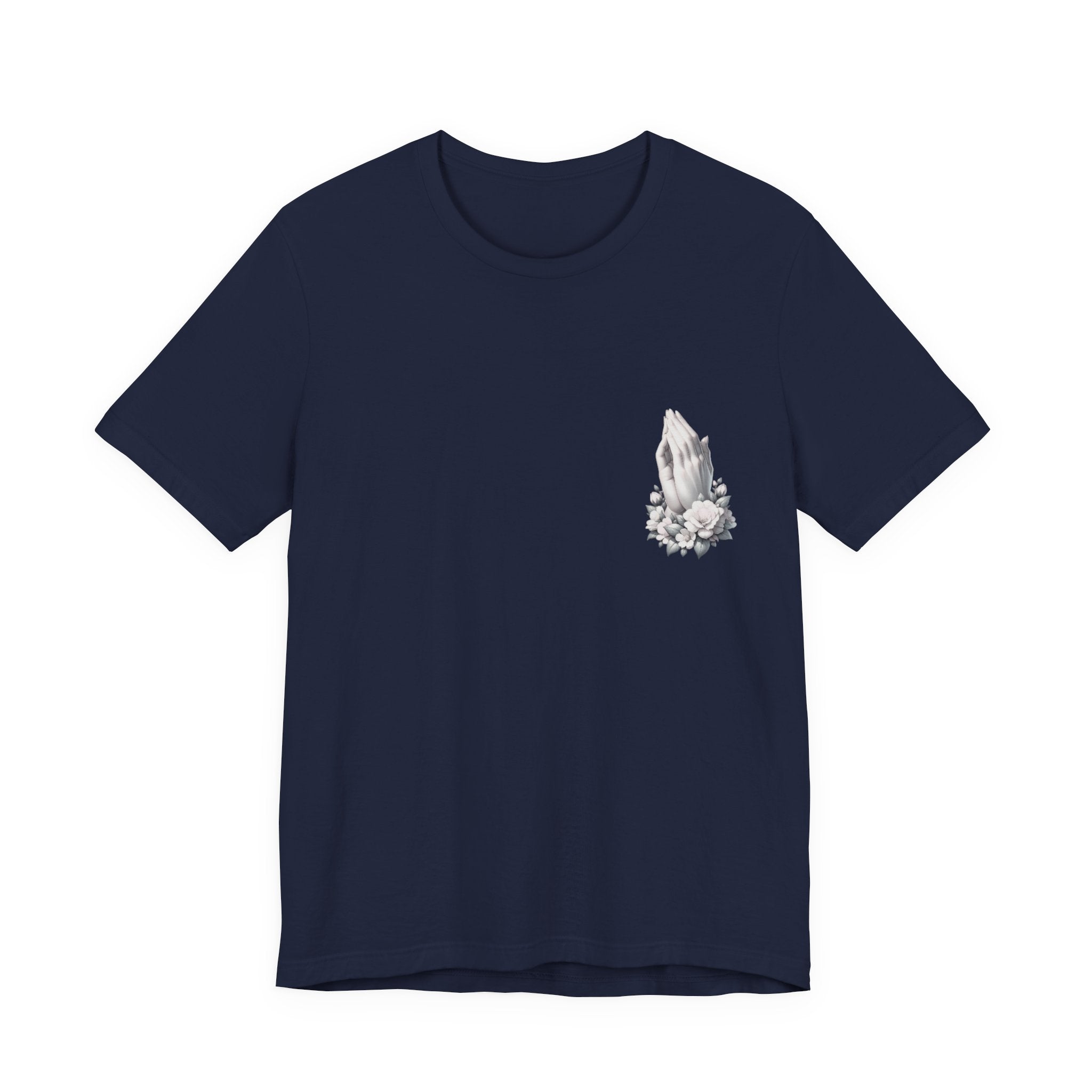 Prayer Hands Floral Pocket T-Shirt — Religious Faith Tee