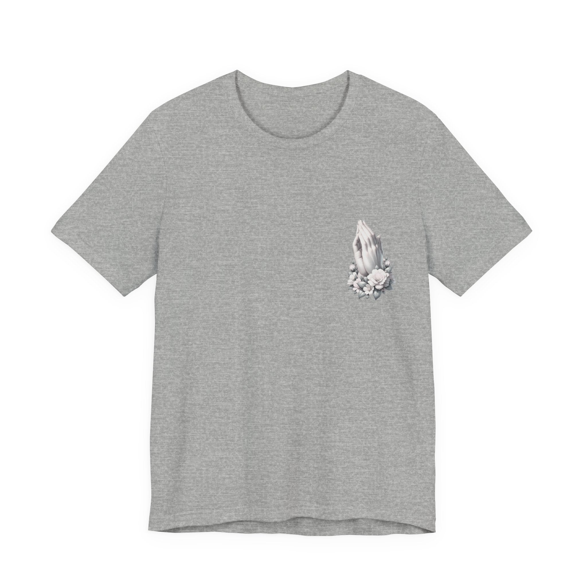 Prayer Hands Floral Pocket T-Shirt — Religious Faith Tee