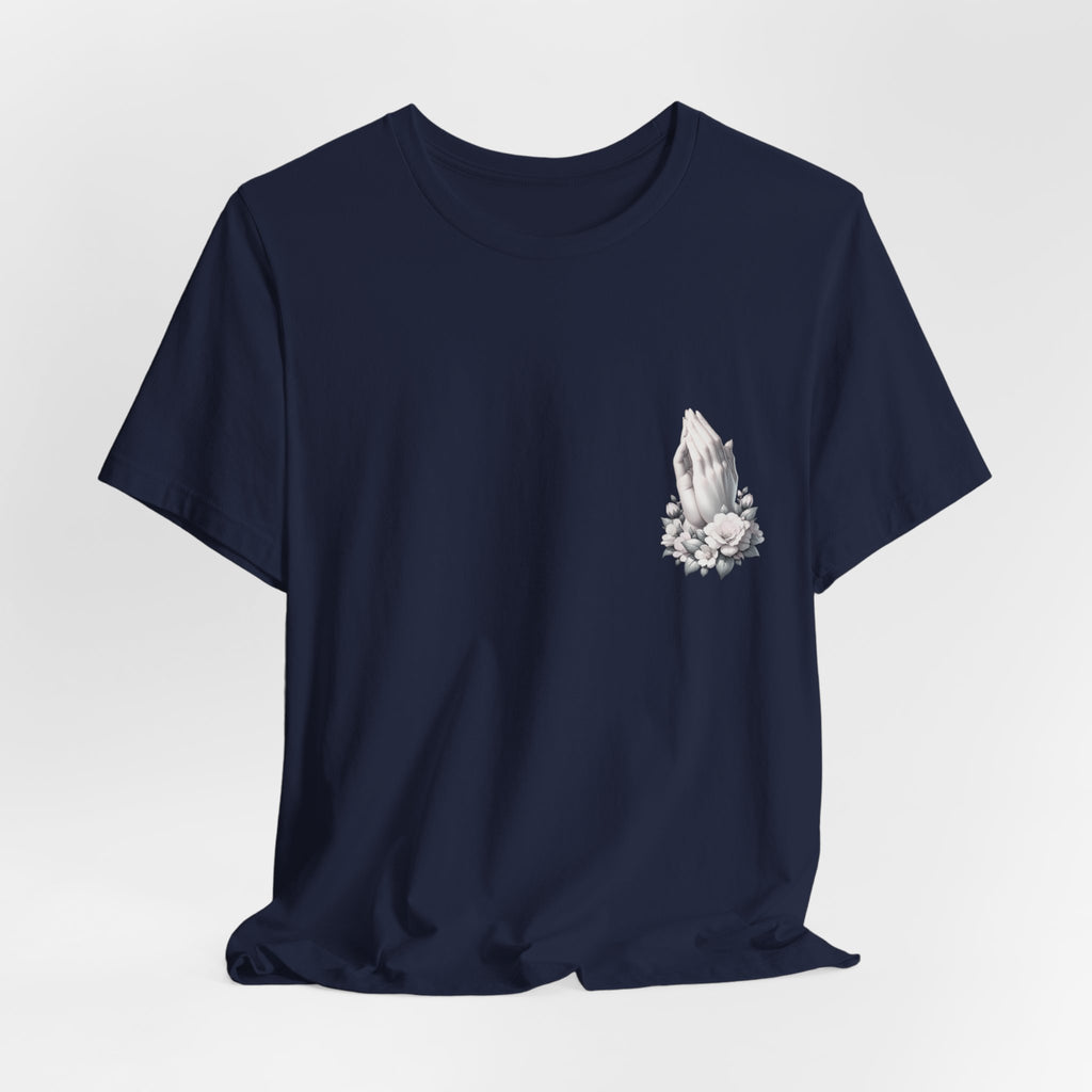 Prayer Hands Floral Pocket T-Shirt — Religious Faith Tee