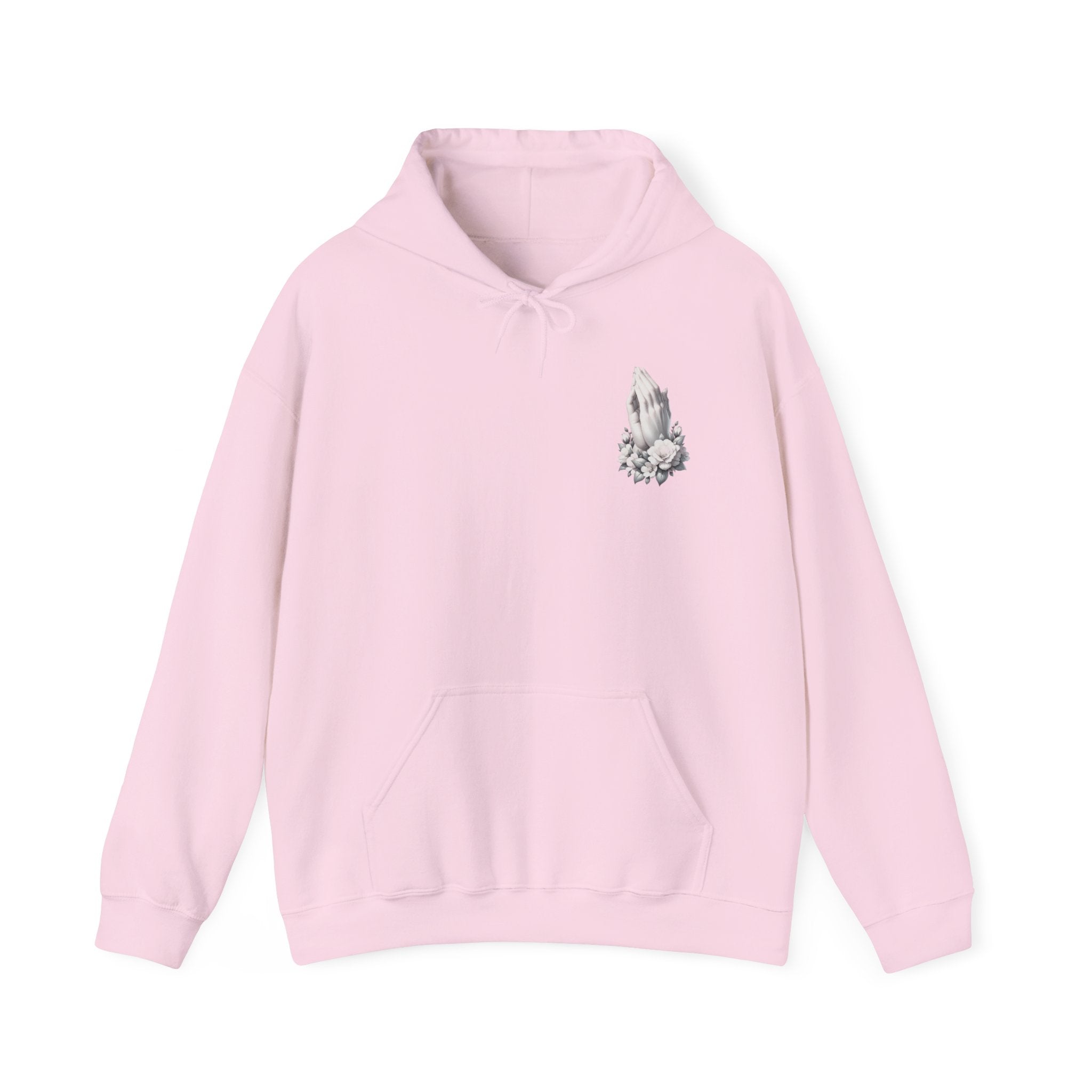 Heart Cross Floral Hoodie — Faith-Inspired Heart & Cross Graphic Pullover