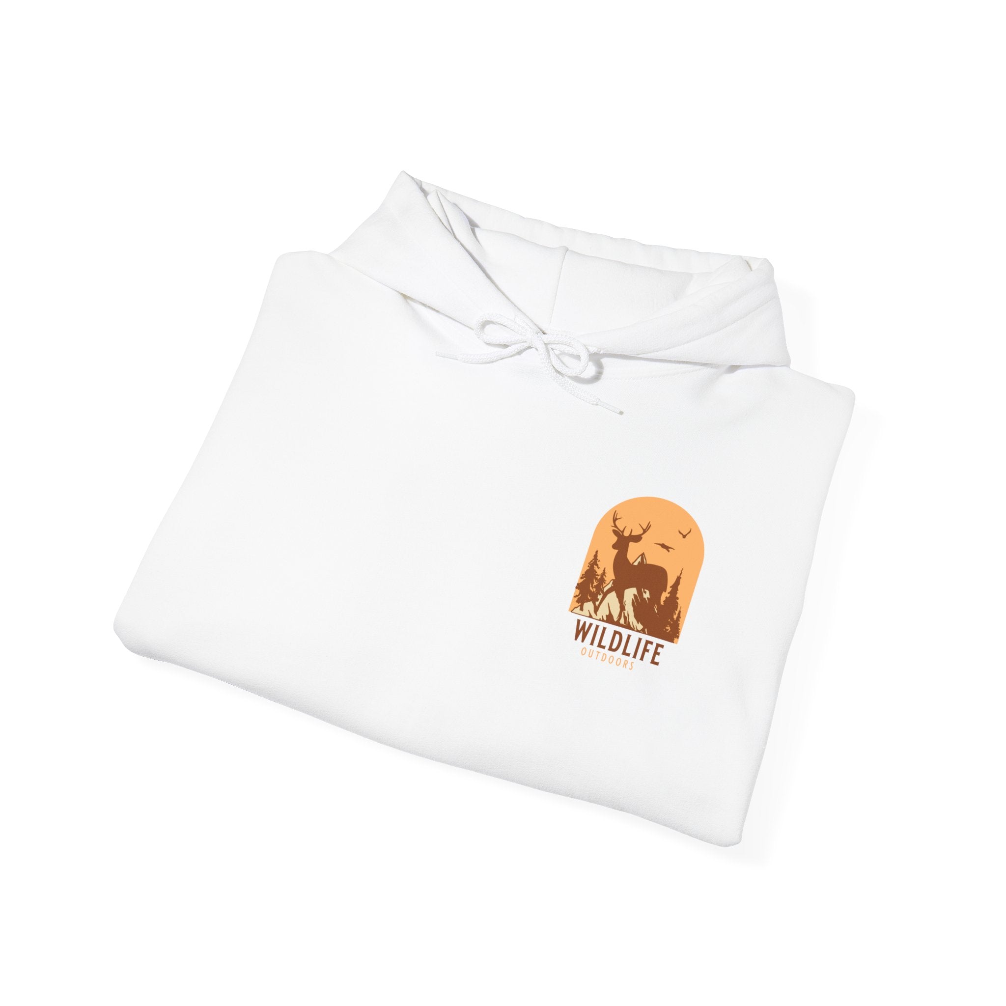 Wildlife Sunset Hoodie - Minimal Animal Silhouette Chest Graphic