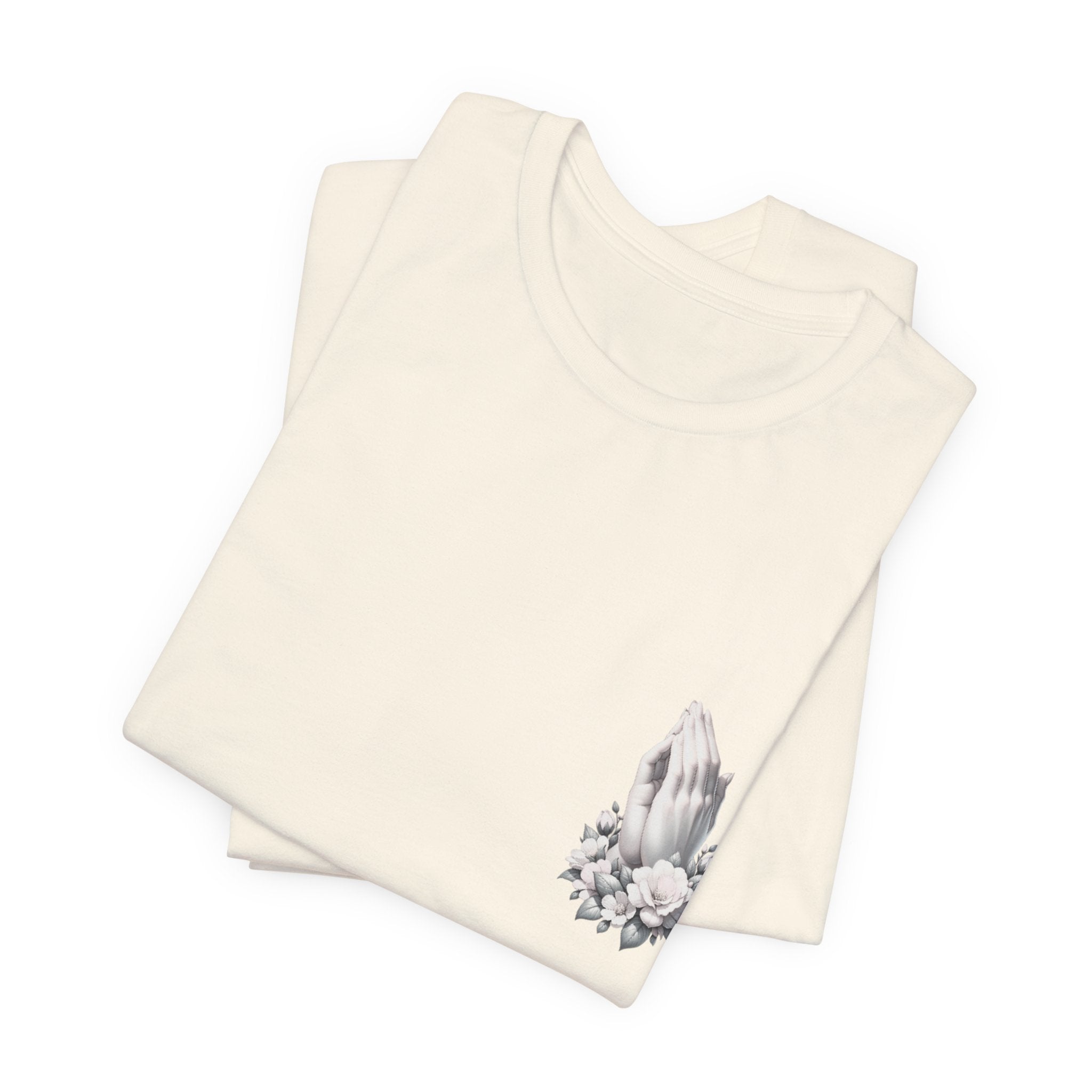 Prayer Hands Floral Pocket T-Shirt — Religious Faith Tee