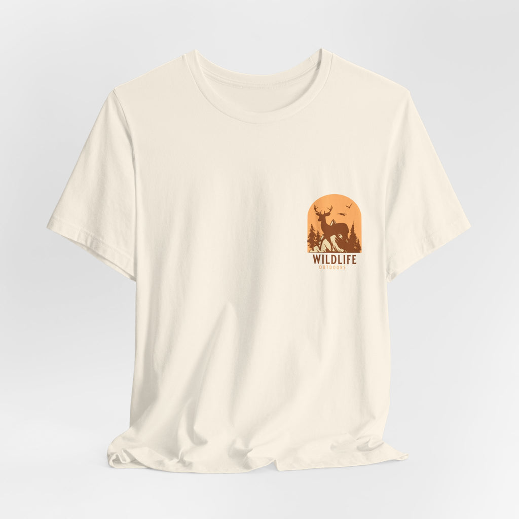 Wildlife Sunset Pocket Tee — Graphic Animal Nature T-Shirt