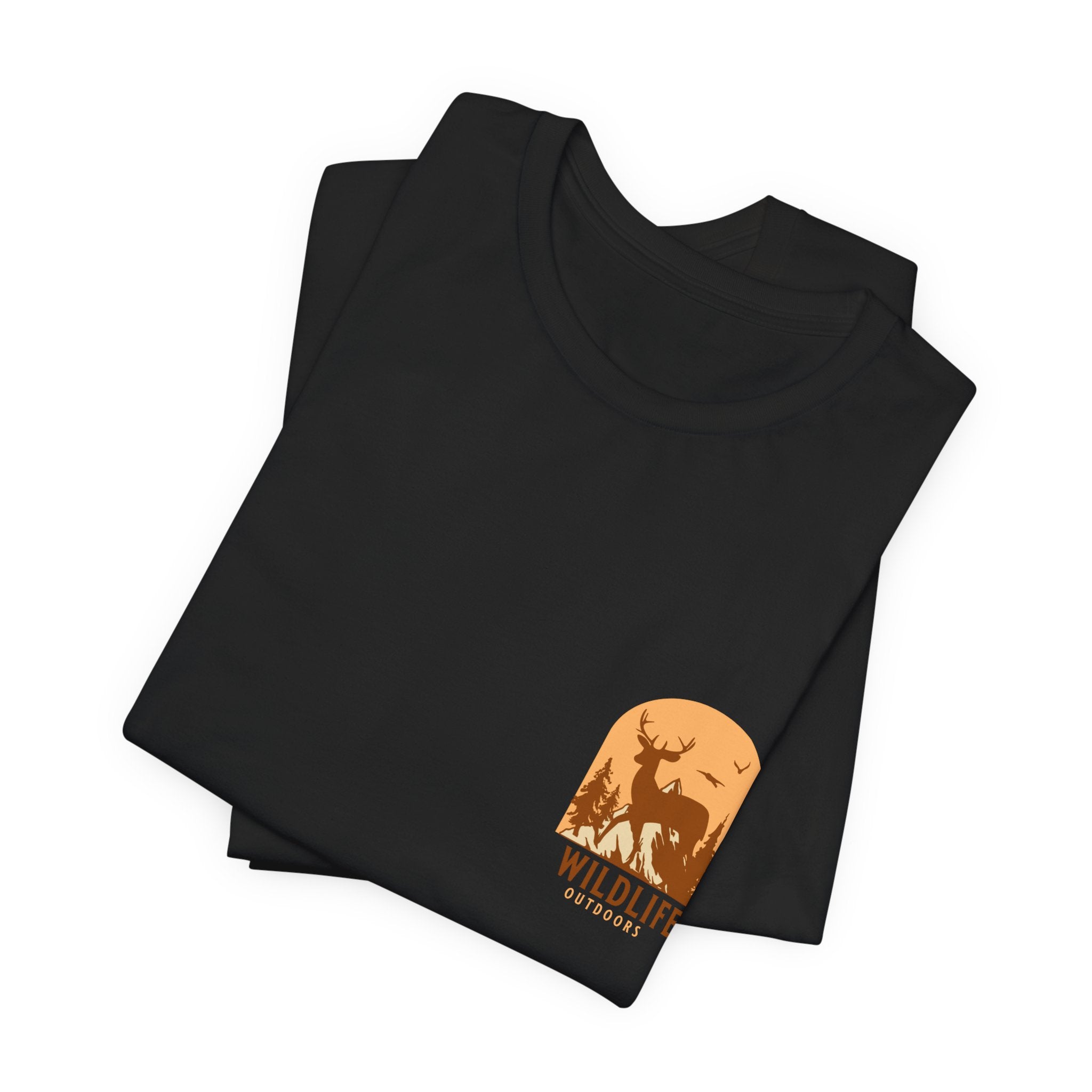 Wildlife Sunset Pocket Tee — Graphic Animal Nature T-Shirt