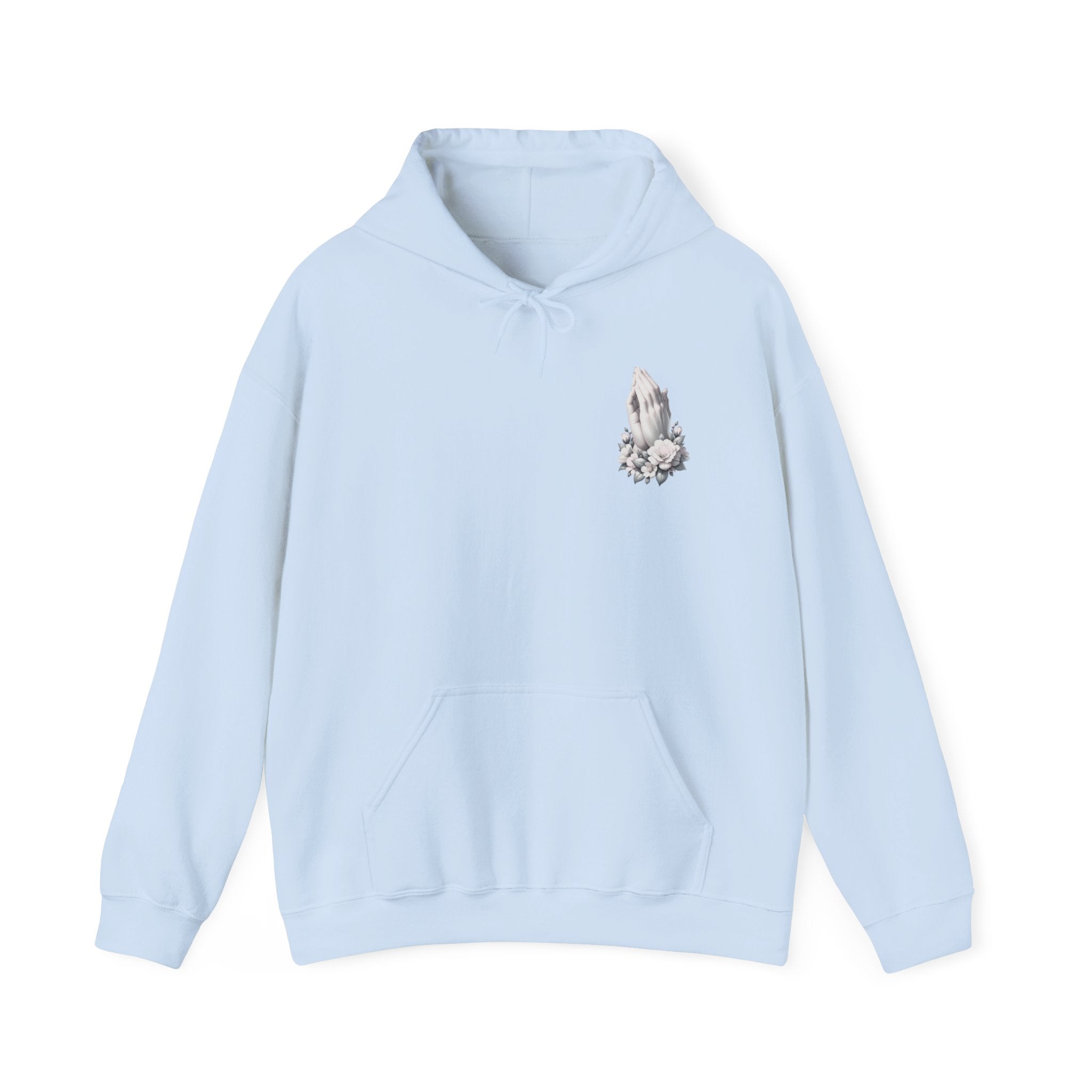 Heart Cross Floral Hoodie — Faith-Inspired Heart & Cross Graphic Pullover