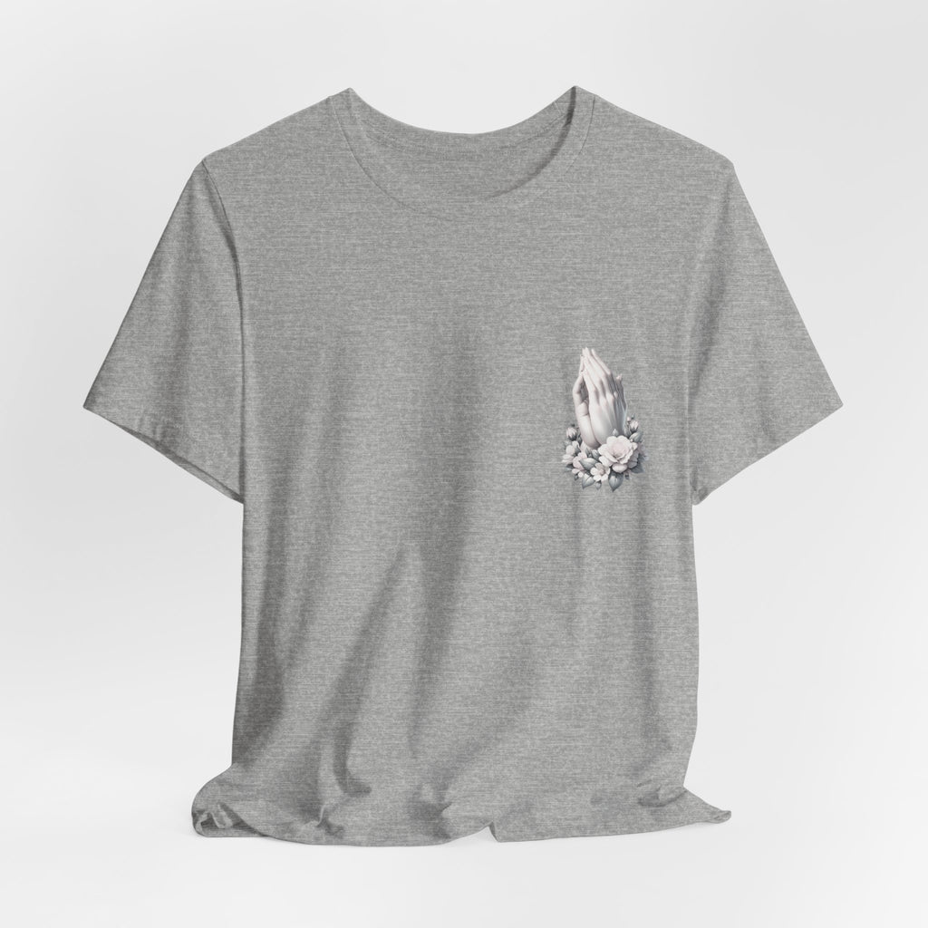 Prayer Hands Floral Pocket T-Shirt — Religious Faith Tee