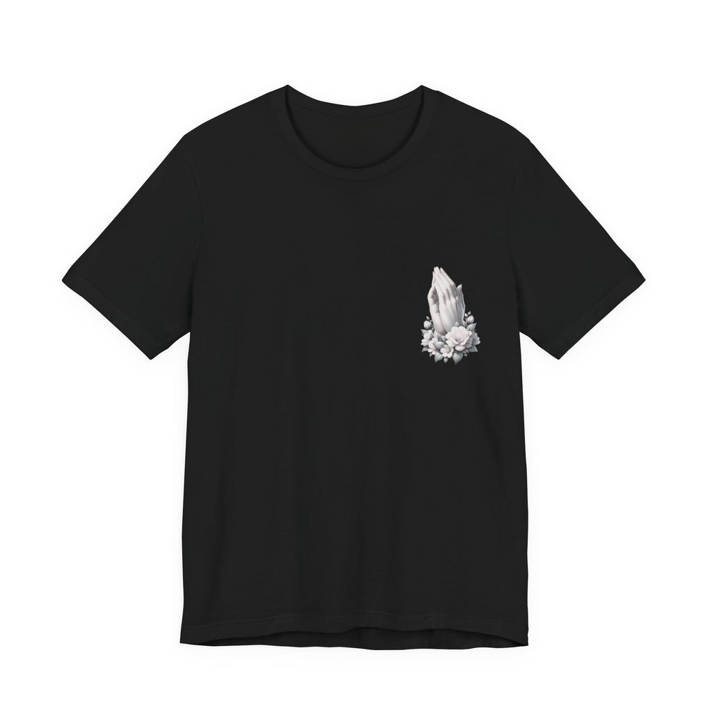 Prayer Hands Floral Pocket T-Shirt — Religious Faith Tee
