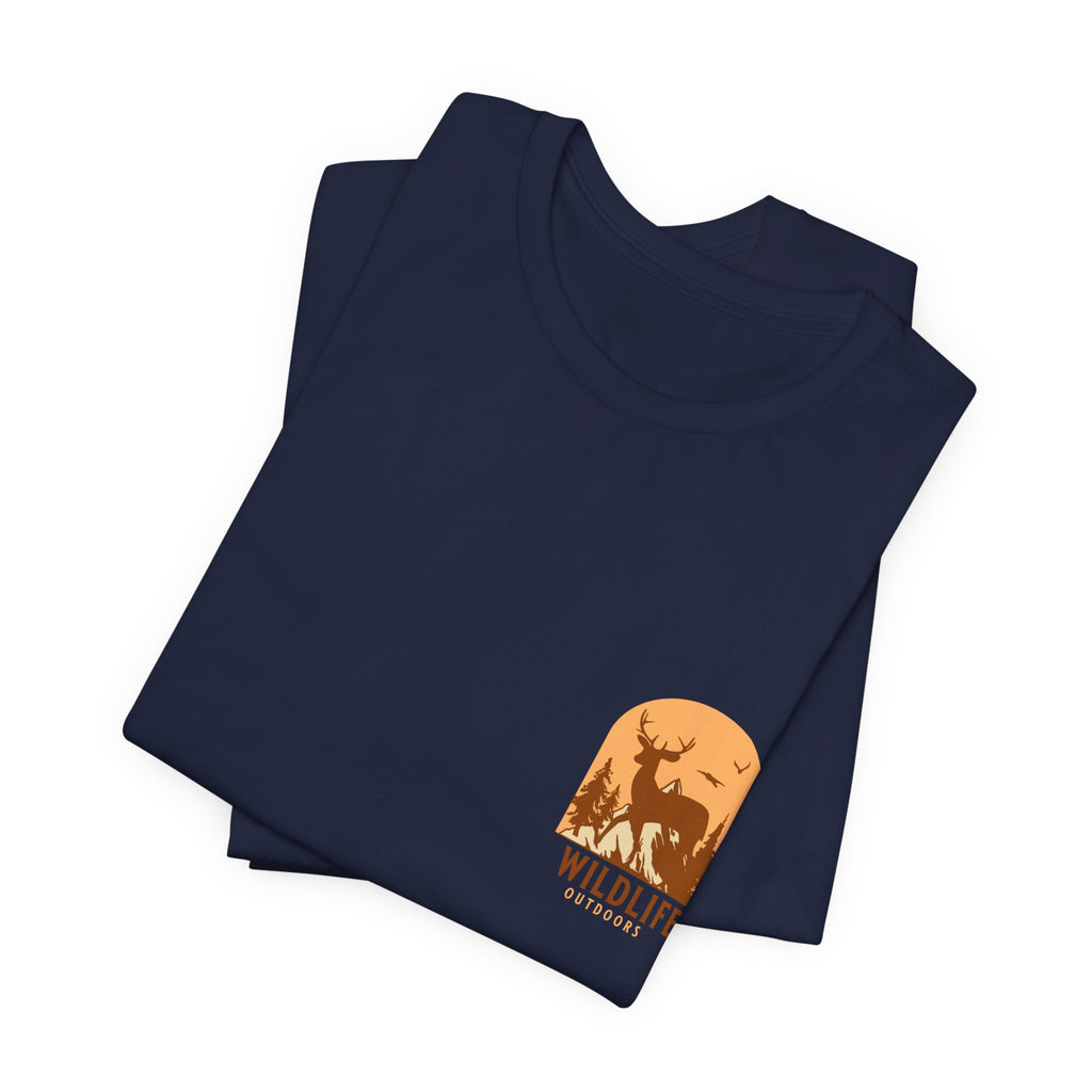 Wildlife Sunset Pocket Tee — Graphic Animal Nature T-Shirt