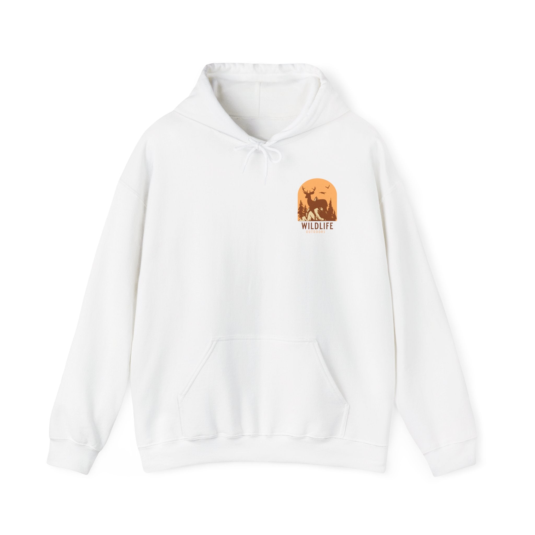 Wildlife Sunset Hoodie - Minimal Animal Silhouette Chest Graphic
